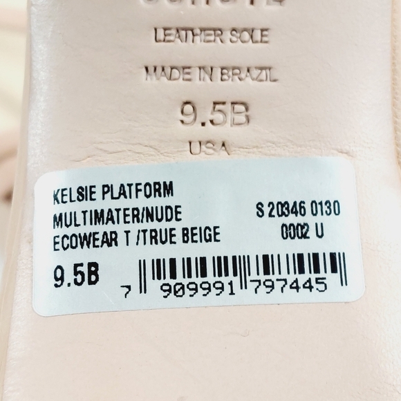 New Schutz Kelsie Beige Leather Strappy Platform Sandals W890 - Picture 11 of 12